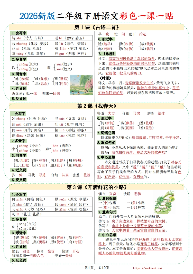 26新二年级下册语文彩色一课一贴课课贴10页.94240f1ca8d364145232e1d4cc9b48af-985文库